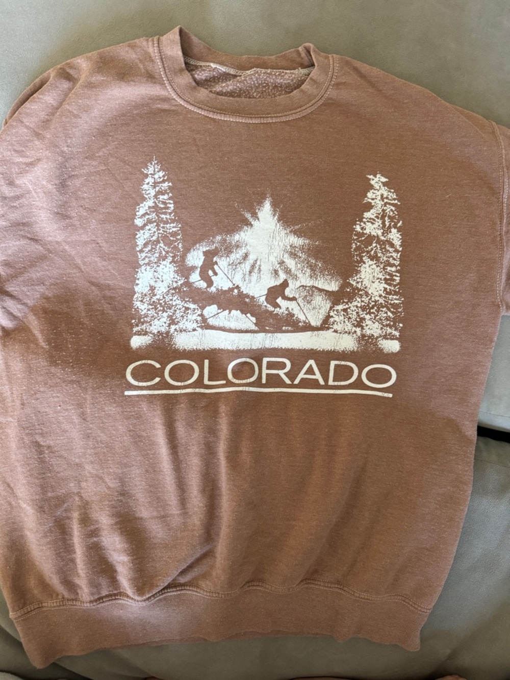 Colorado Graphic Sweatshirt - Rust Brown with White Print